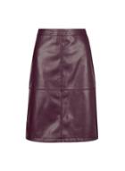 *vila Wine Red Faux Leather Mini Skirt