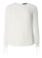 Dorothy Perkins Ivory Tie Cuff Long Sleeve Top