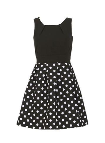 Dorothy Perkins *tenki Black Polka Dot Skater Dress