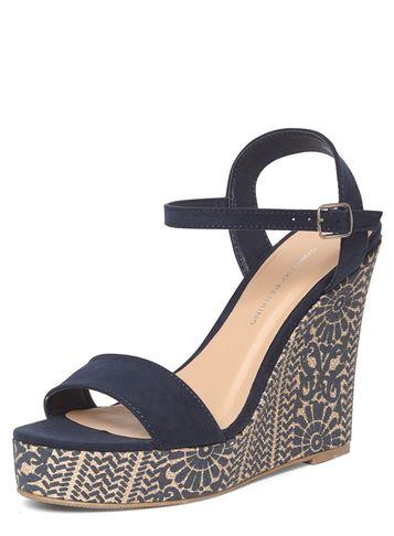 Dorothy Perkins Navy 'ruby' Printed Wedges