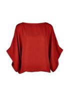 Dorothy Perkins Red Terra Split Batwing Sleeve Top