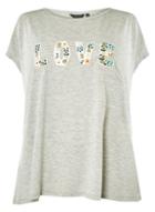 Dorothy Perkins Dp Curve Grey Love Embellished T-shirt