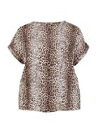 Dorothy Perkins *dp Curve Multi Colour Animal Print Horn Button Soft T-shirt