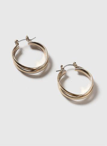 Dorothy Perkins Gold Multirow Hoop Earrings