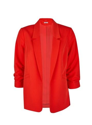 Dorothy Perkins Petite Red Ruched Sleeve Jacket