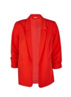 Dorothy Perkins Petite Red Ruched Sleeve Jacket