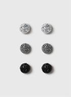 Dorothy Perkins Black And Silver Shamballa Earrings Pack