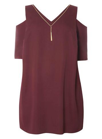 Dorothy Perkins Dp Curve Purple Necklace Trim Top