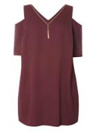Dorothy Perkins Dp Curve Purple Necklace Trim Top
