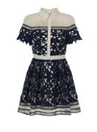 Dorothy Perkins *chi Chi London Petite Navy Laser Cut Mini Dress