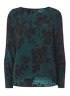 Dorothy Perkins *vila Green Blurred Floral Top