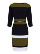 *paper Dolls Khaki And Black Stripe Print Bodycon Dress