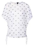Dorothy Perkins *izabel London White Swallow Print Ruched T-shirt
