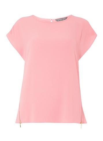 Dorothy Perkins *tall Pink Zip Side T-shirt