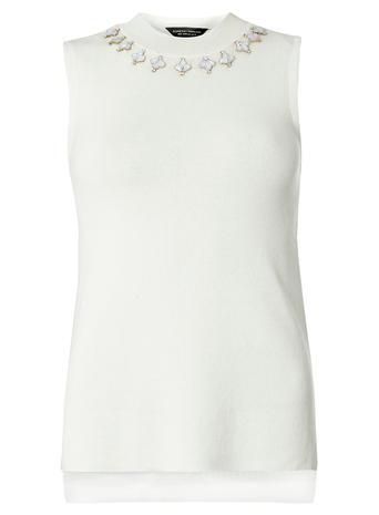 Dorothy Perkins Ivory Embellished Shell
