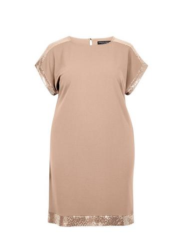 Dorothy Perkins *dp Curve Nude Sequin Trim Dress