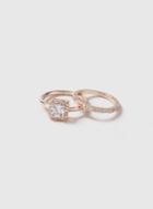 Dorothy Perkins Rose Gold Square Stone Ring Pack