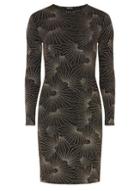 Dorothy Perkins Petite Black And Gold Firework Print Dress