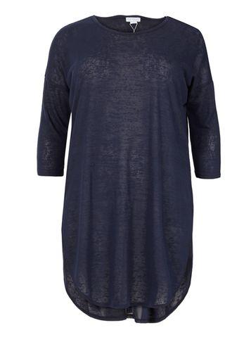 Dorothy Perkins *blue Vanilla Curve Navy Chiffon Top