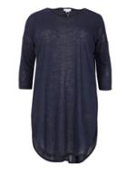 Dorothy Perkins *blue Vanilla Curve Navy Chiffon Top
