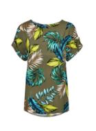 Dorothy Perkins *tall Khaki Tropical Print T-shirt