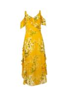 Dorothy Perkins Yellow Floral Print Cold Shoulder Maxi Dress