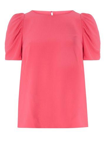 Dorothy Perkins Pink Ruched Sleeve Top