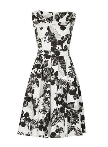 Dorothy Perkins *izabel London Multi Black Fit And Flare Dress