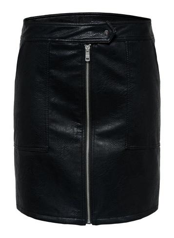 *only Black Faux Leather Skirt
