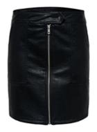 *only Black Faux Leather Skirt