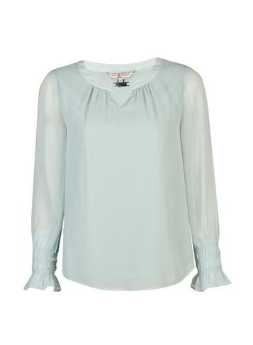 *billie & Blossom Petite Green Cuffed Chiffon Blouse