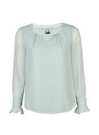 *billie & Blossom Petite Green Cuffed Chiffon Blouse