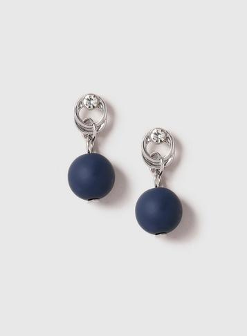 Dorothy Perkins Navy Rubber Ball Stud Earrings