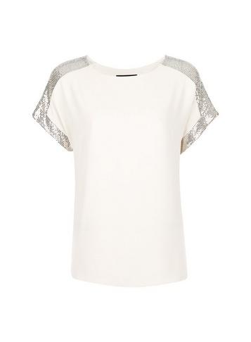 Dorothy Perkins Oyster Shimmer Trim T-shirt