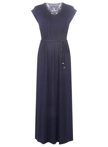 Dorothy Perkins Navy Crochet Back Maxi Dress