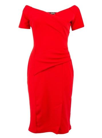 *feverfish Red Off Shoulder Dress