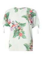 Dorothy Perkins Tropical Print Tie Cold Shoulder Top