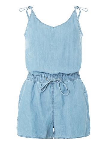 Dorothy Perkins *vero Moda Blue Tie Shoulder Playsuit