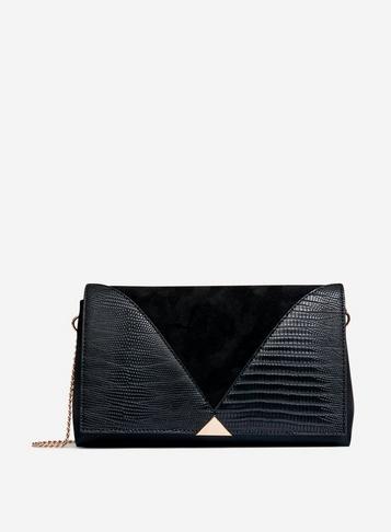 Dorothy Perkins Black Panel Clutch Bag