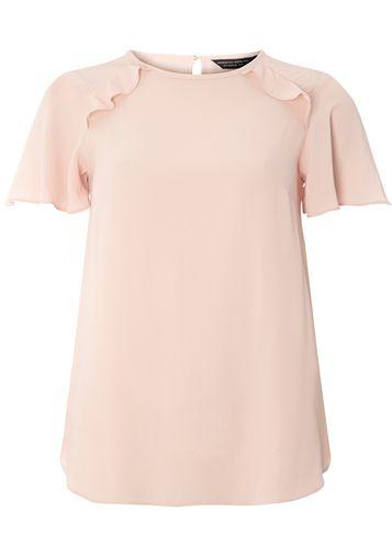 Dorothy Perkins Pink Ruffle Front T-shirt