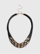 Dorothy Perkins Black Multirow Cord Necklace
