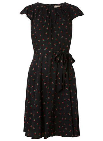 Dorothy Perkins *billie & Blossom Petite Black Cherry Printed Dress