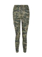 Dorothy Perkins Green Camouflage Print Utility Jeans