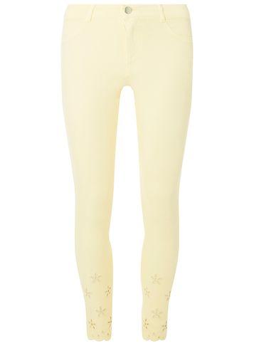 Dorothy Perkins Lemon-yellow Broderie 'frankie' Ankle Grazer Jeans