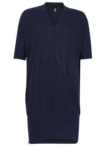 Dorothy Perkins *izabel London Navy Cross Over Wrap Top