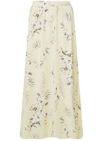 Dorothy Perkins Petite Pale Yellow Floral Print Maxi Skirt