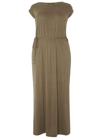 Dorothy Perkins Dp Curve Khaki T-shirt Maxi Dress