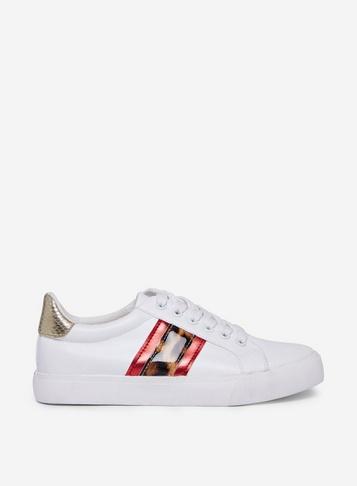 Dorothy Perkins White Leopard Icarus Print Trainers