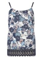 Dorothy Perkins *tall Print Lace Hem Cami Top