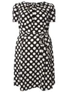 Dorothy Perkins Dp Curve Black Spot Chiffon Tea Dress